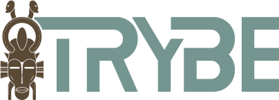 Trybe Mask Logo and Trybe Wordmark - aServes as a link back to home page