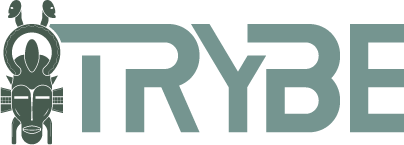 Trybe Mask Logo and Trybe Wordmark - aServes as a link back to home page